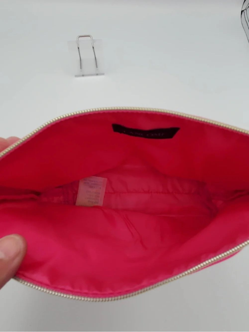 Lancôme Pink Black Geometric Zip Top Makeup Travel Bag
